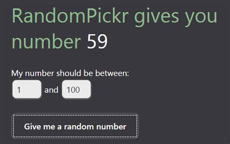 pick a number generator.